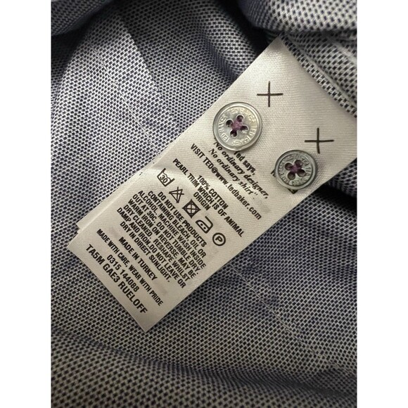 Ted Baker London Shirt 5 Plaid Flip Cuff Button Up Long Sleeve Mens - Picture 7 of 10